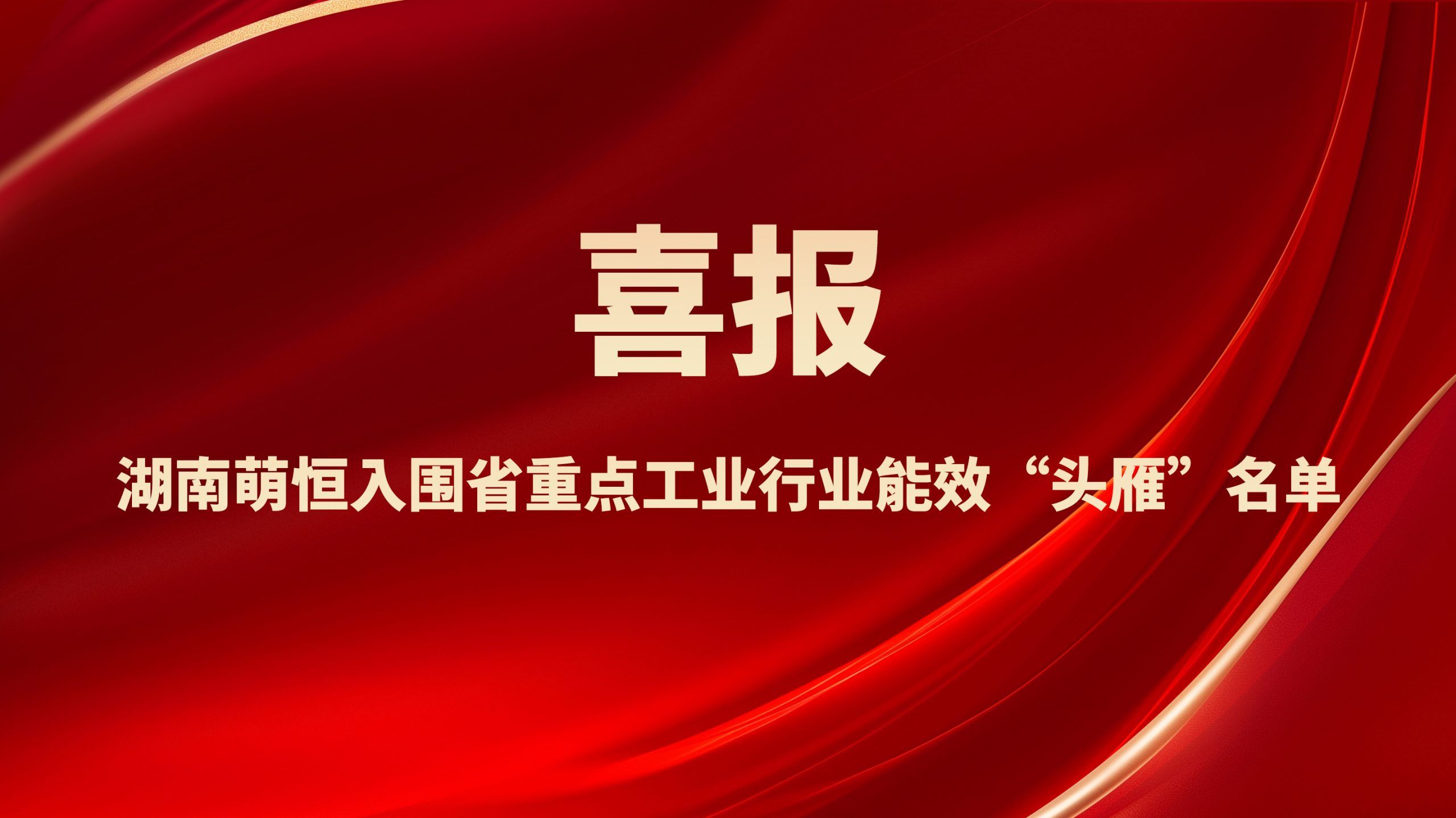喜報(bào)！湖南萌恒入圍省重點(diǎn)工業(yè)行業(yè)能效“頭雁”名單